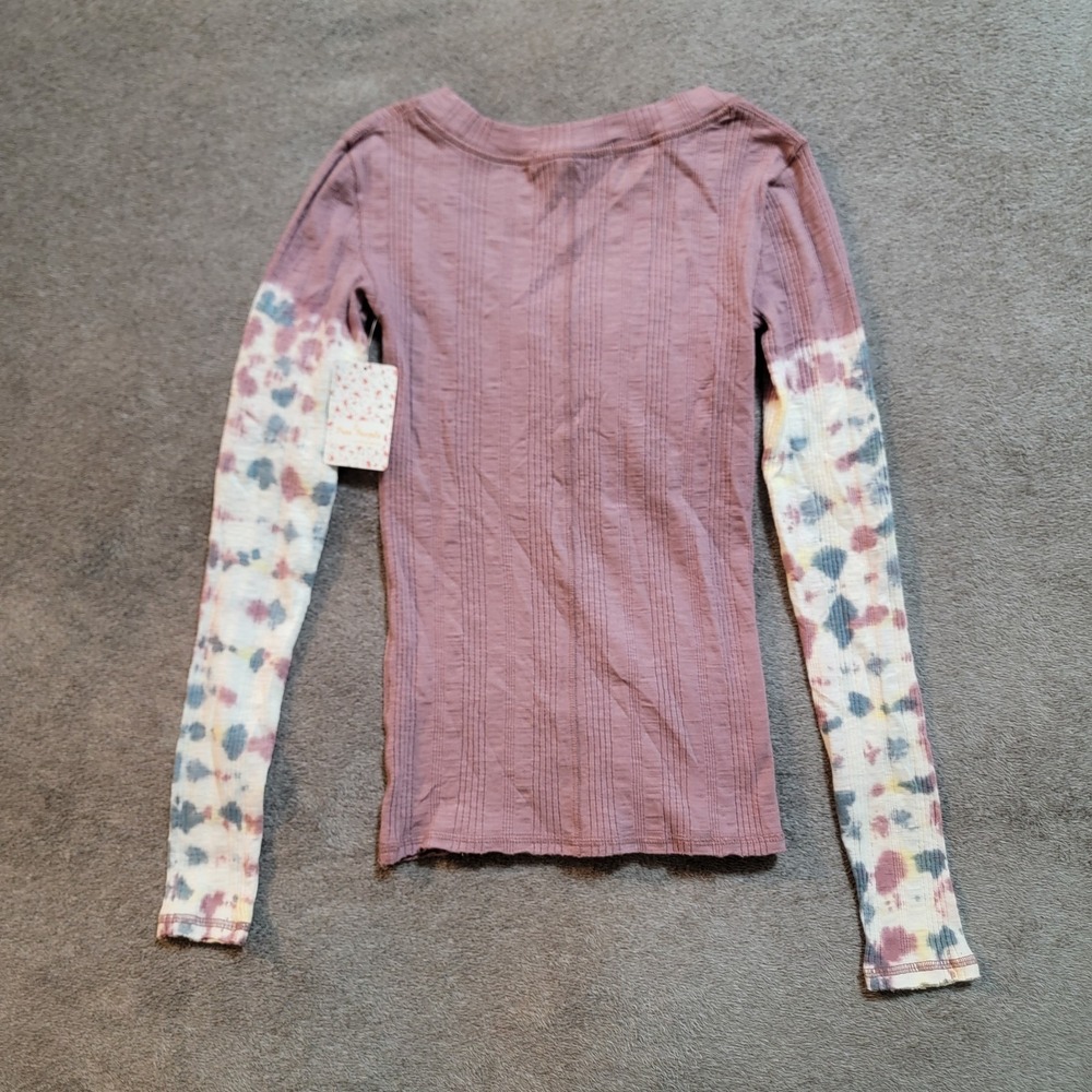 Free People Big Sur Tie Dye Long Sleeve Top Misty Mountain Size XS NEW $78 - Picture 4 of 5
